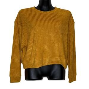 Band of the Free Russel Gold Ribbed Velvet Pullover - Large